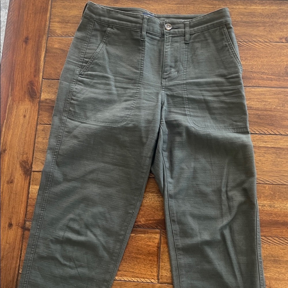 J Crew factory Cotton Camp Pants Green Blue size 28P - Picture 6 of 16